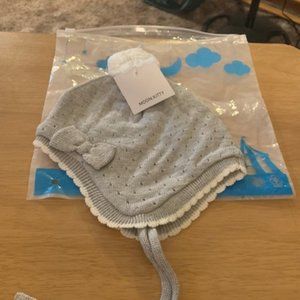 Moon Kitty Baby Girl's Gray Ear Flap Winter Hat 6-12M NWT